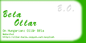 bela ollar business card